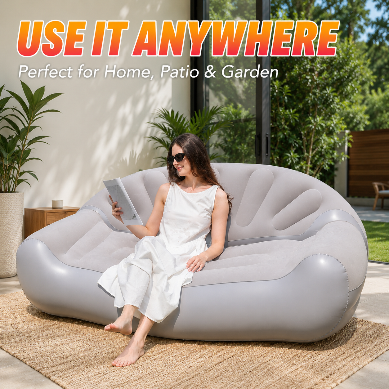 Outdoor Furniture Lounge - 1PC Inflatable Lounge Sofa, Outdoor Air