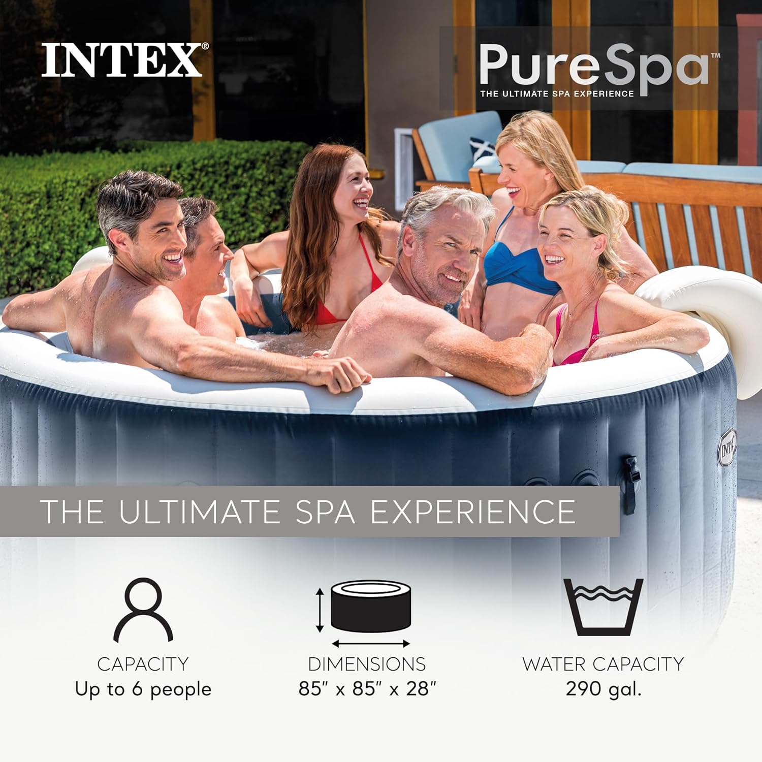 PureSpa Plus 6 Person Round In - Inflatable Hot Tub のレビューと価格