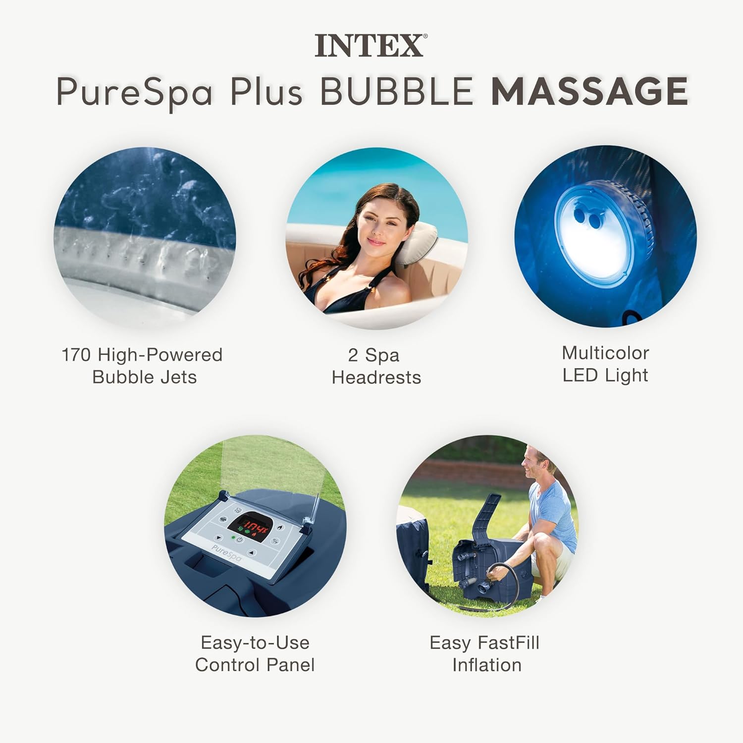 PureSpa Plus 6 Person Round In - Inflatable Hot Tub のレビューと価格