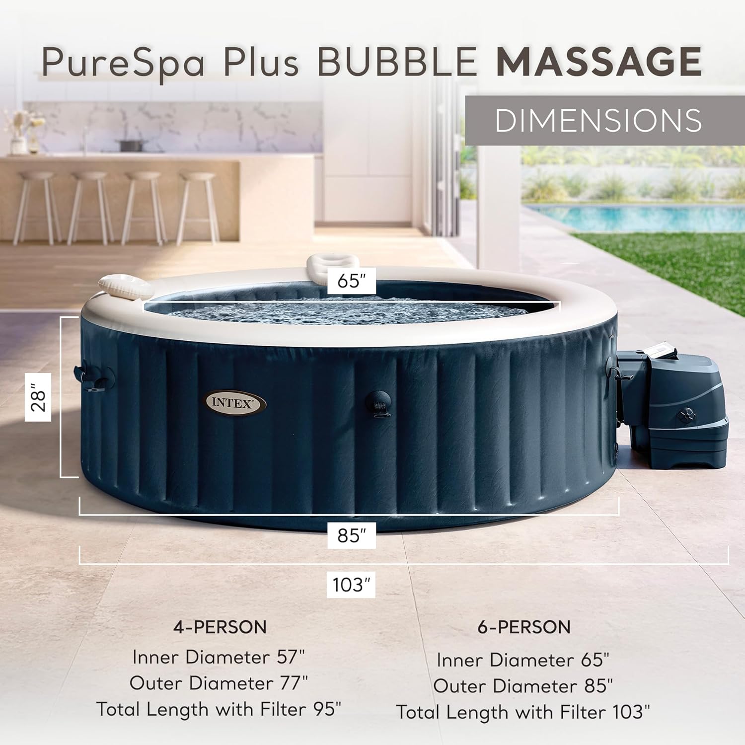 PureSpa Plus 6 Person Round In - Inflatable Hot Tub のレビューと価格