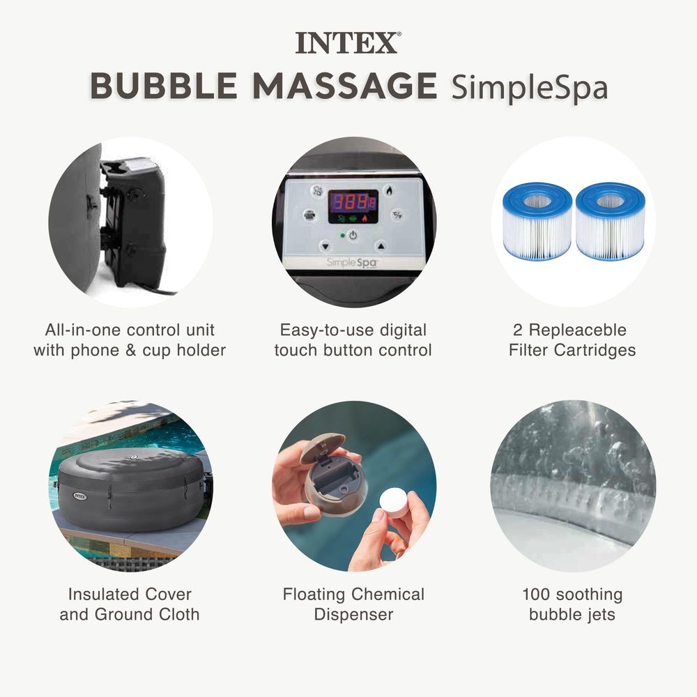 SimpleSpa 4 Person Round Infla - Inflatable Hot Tub のレビューと価格