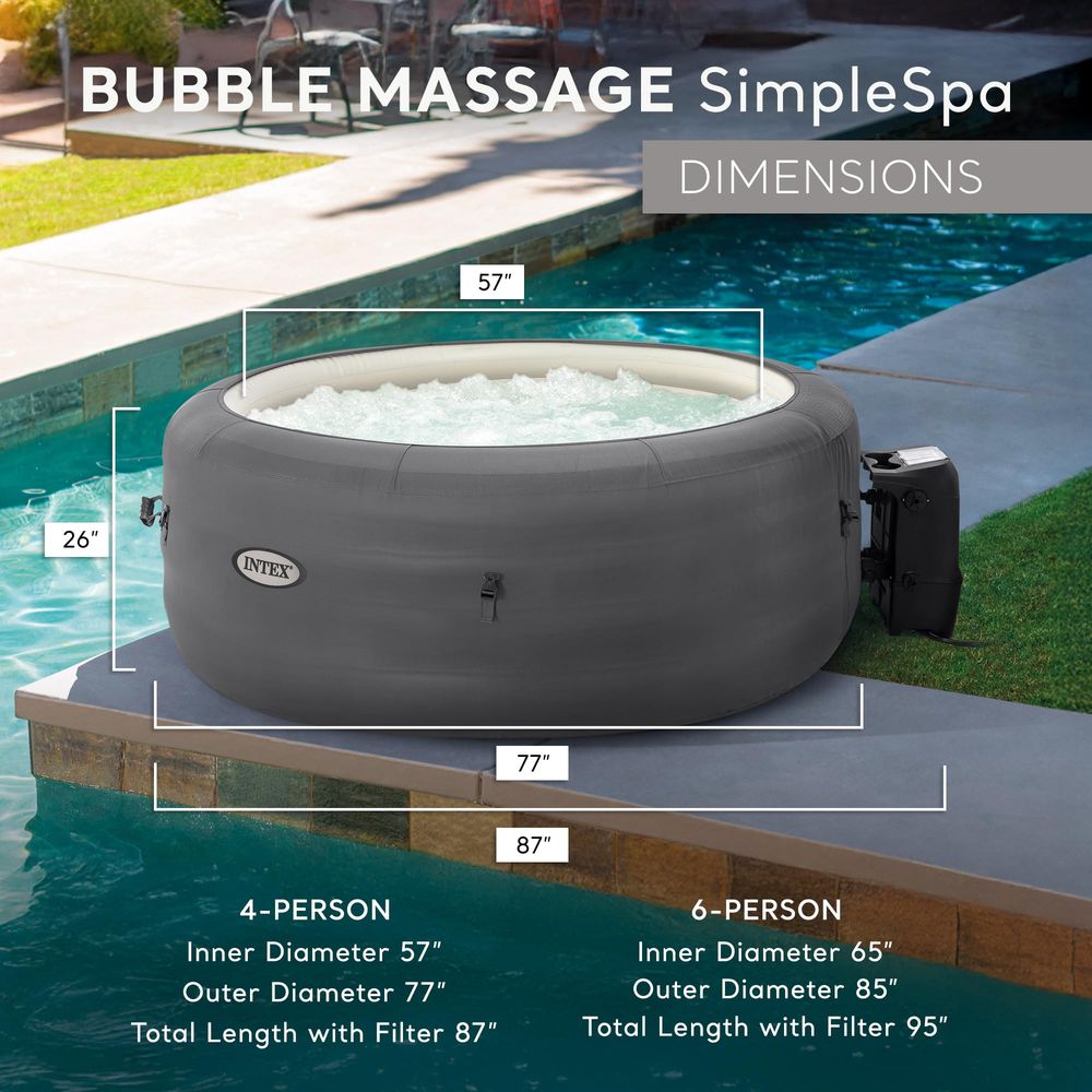 SimpleSpa 4 Person Round Infla - Inflatable Hot Tub のレビューと価格