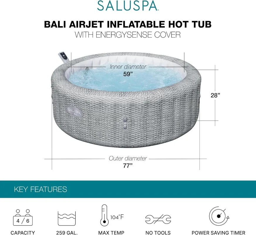 Bestway SaluSpa Bali 4 to 6 Pe - Inflatable Hot Tub のレビューと価格
