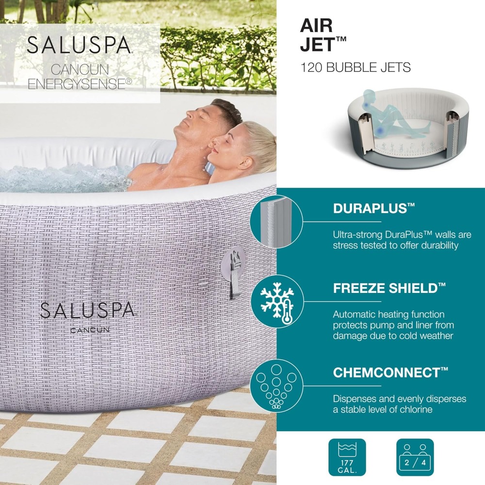 SaluSpa Cancun 2-4 Person Infl - Inflatable Hot Tub のレビューと価格
