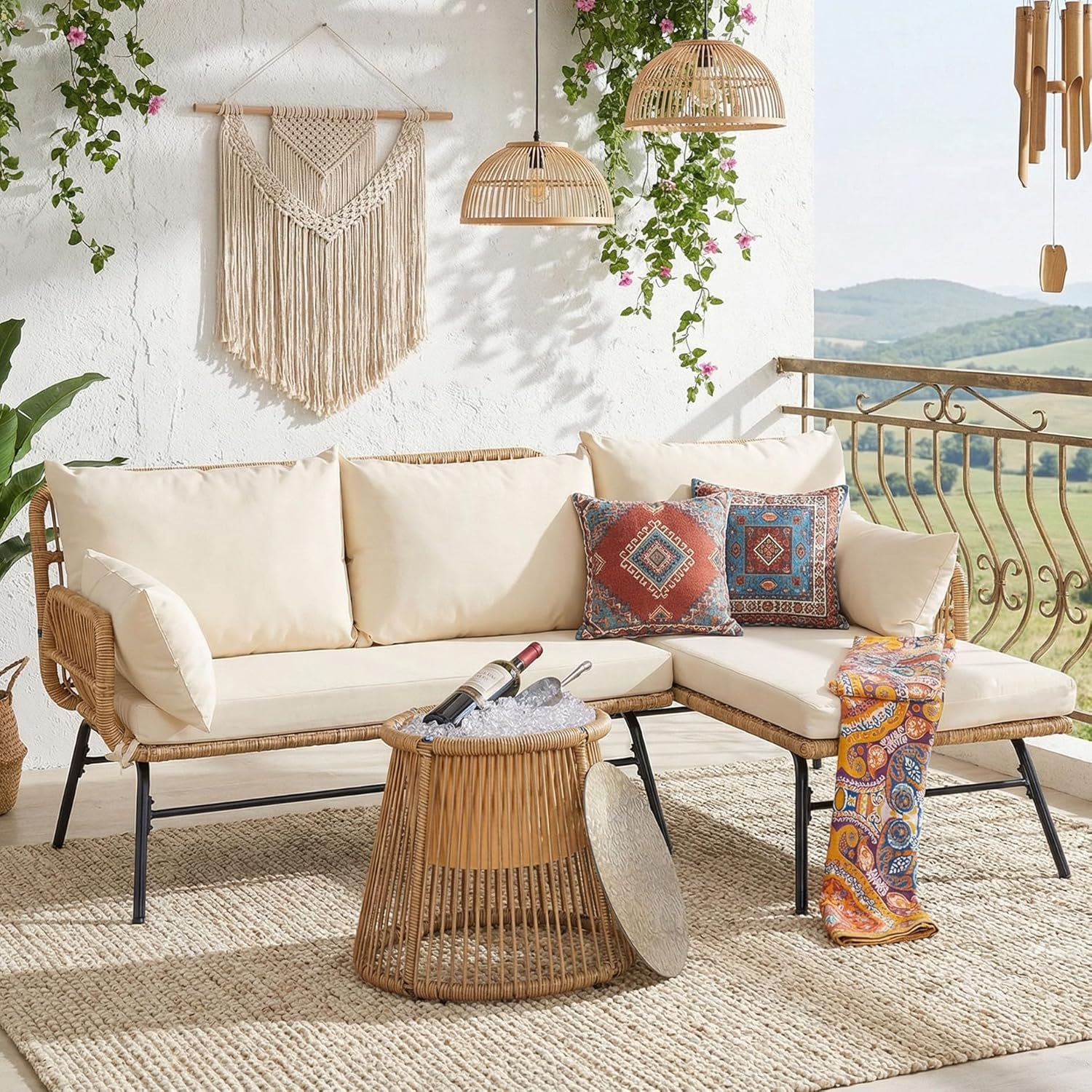 3-Piece L-Shaped Outdoor Patio - Outdoor Furniture L Shape のレビューと価格