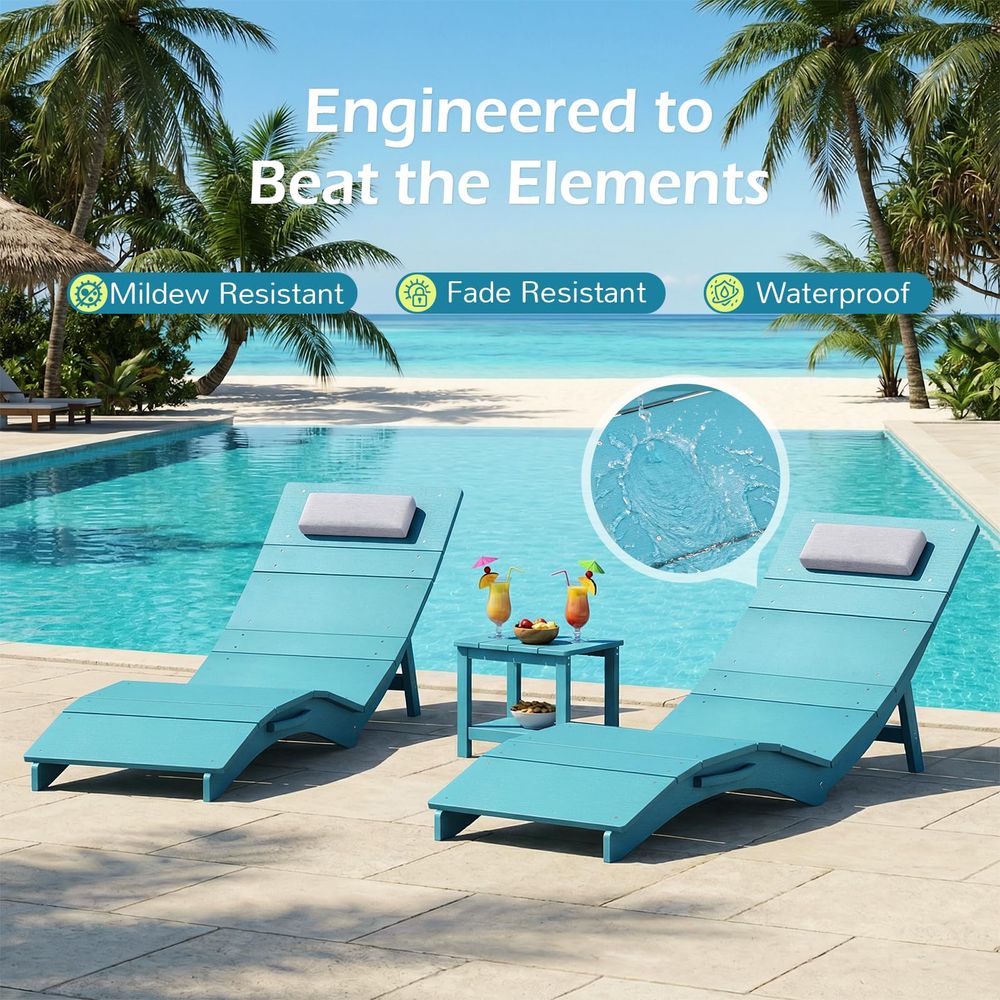 Pool Chaise Lounge Chairs Set  - Outdoor Furniture Lounge のレビューと価格