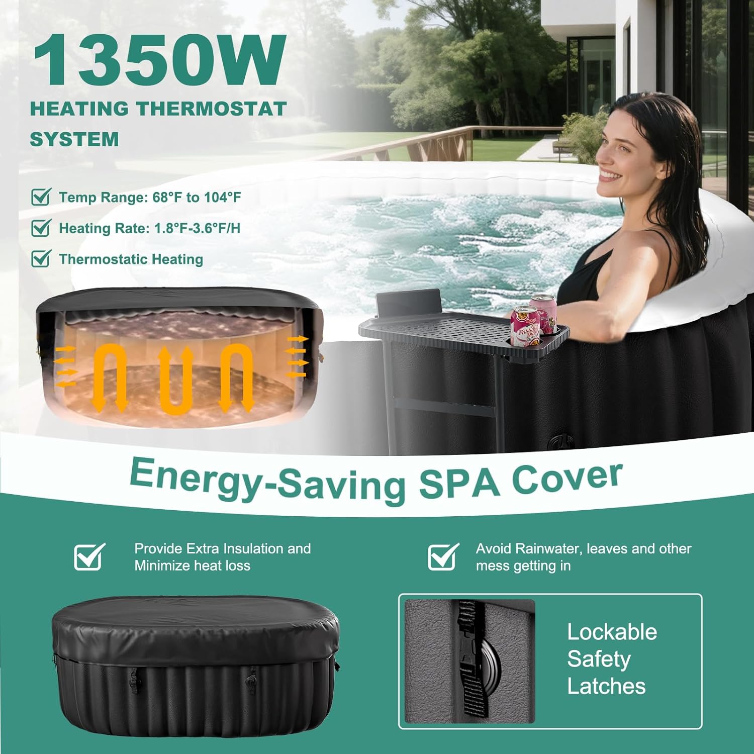 1-2 Person Inflatable Hot Tub, - Inflatable Hot Tub のレビューと価格