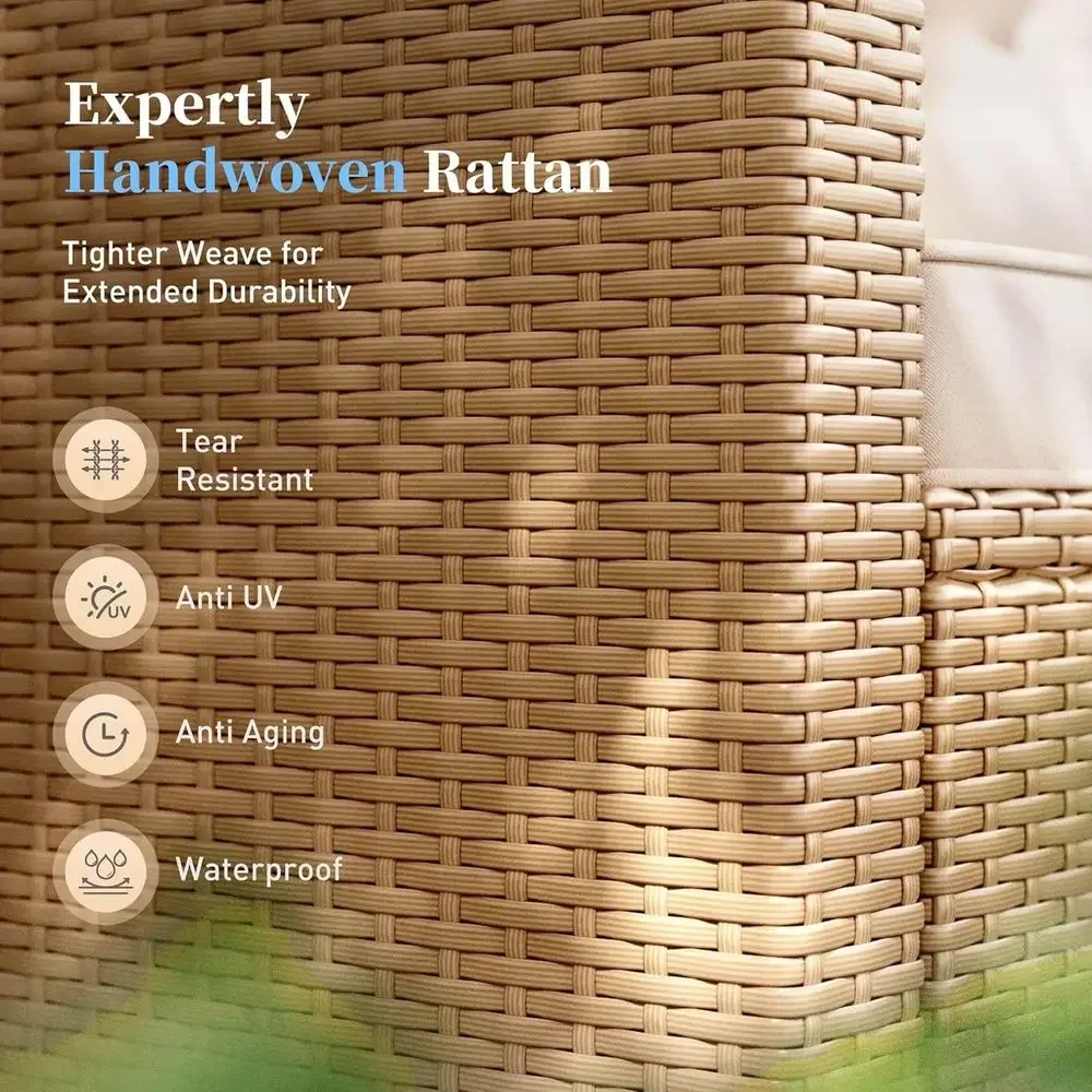 6-Piece Outdoor Wicker Patio F - Outdoor Furniture L Shape のレビューと価格