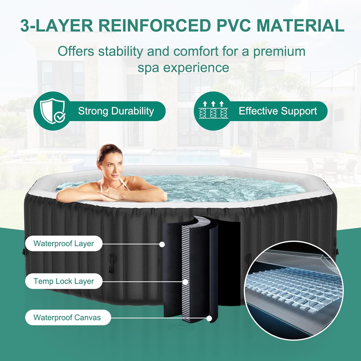 4-6 Person Octagonal Inflatabl - Inflatable Hot Tub のレビューと価格