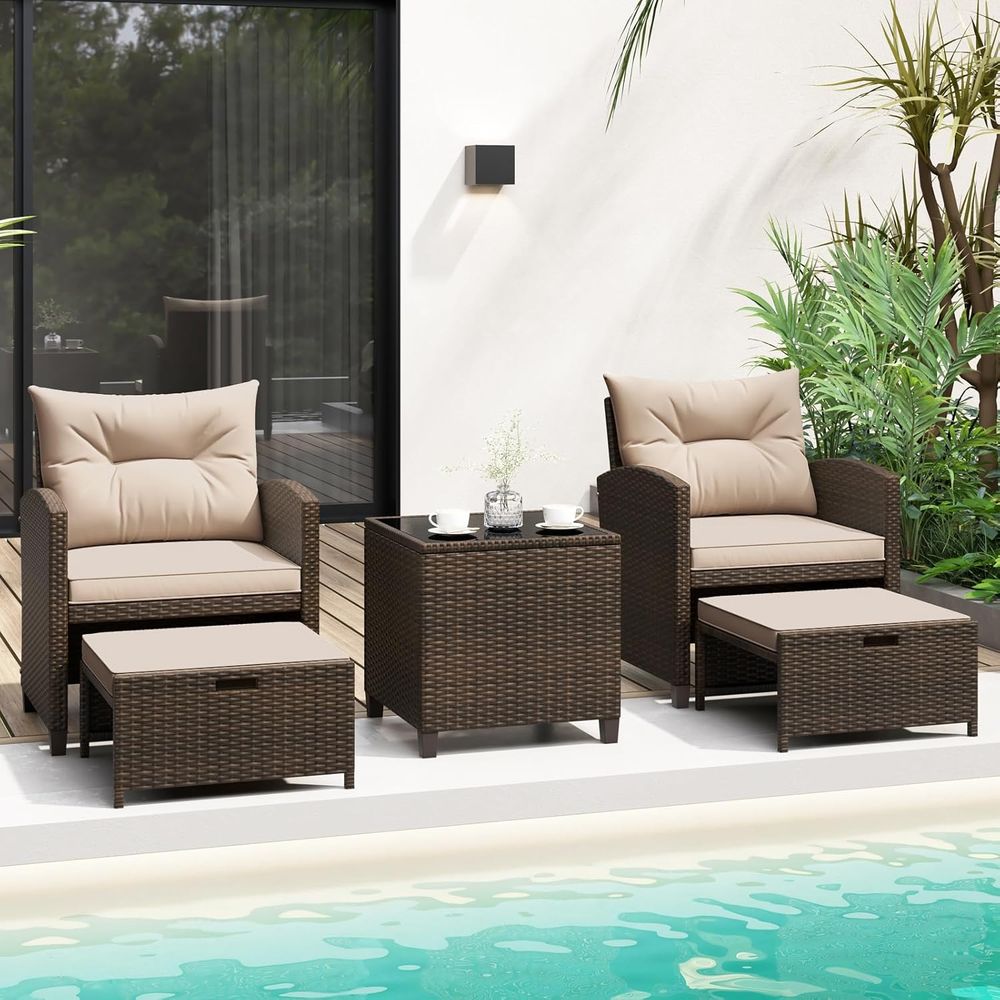 5-Piece Outdoor Patio Furnitur - Outdoor Furniture Lounge のレビューと価格