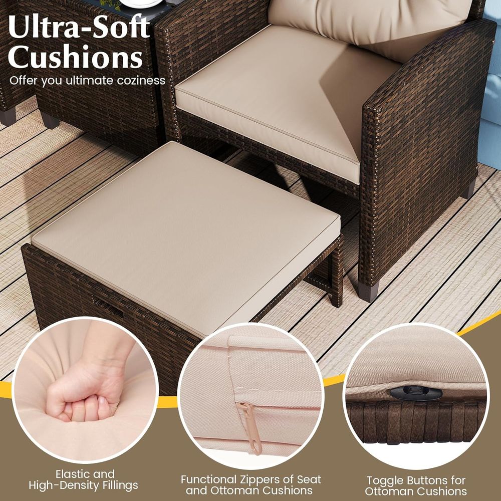 5-Piece Outdoor Patio Furnitur - Outdoor Furniture Lounge のレビューと価格