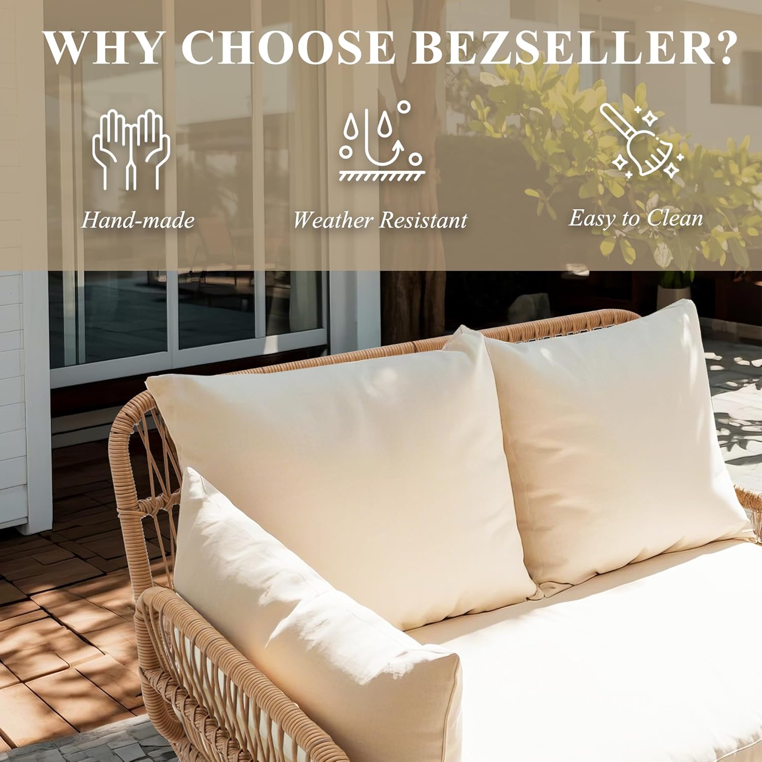 3-Piece Outdoor Patio Furnitur - Outdoor Furniture L Shape のレビューと価格