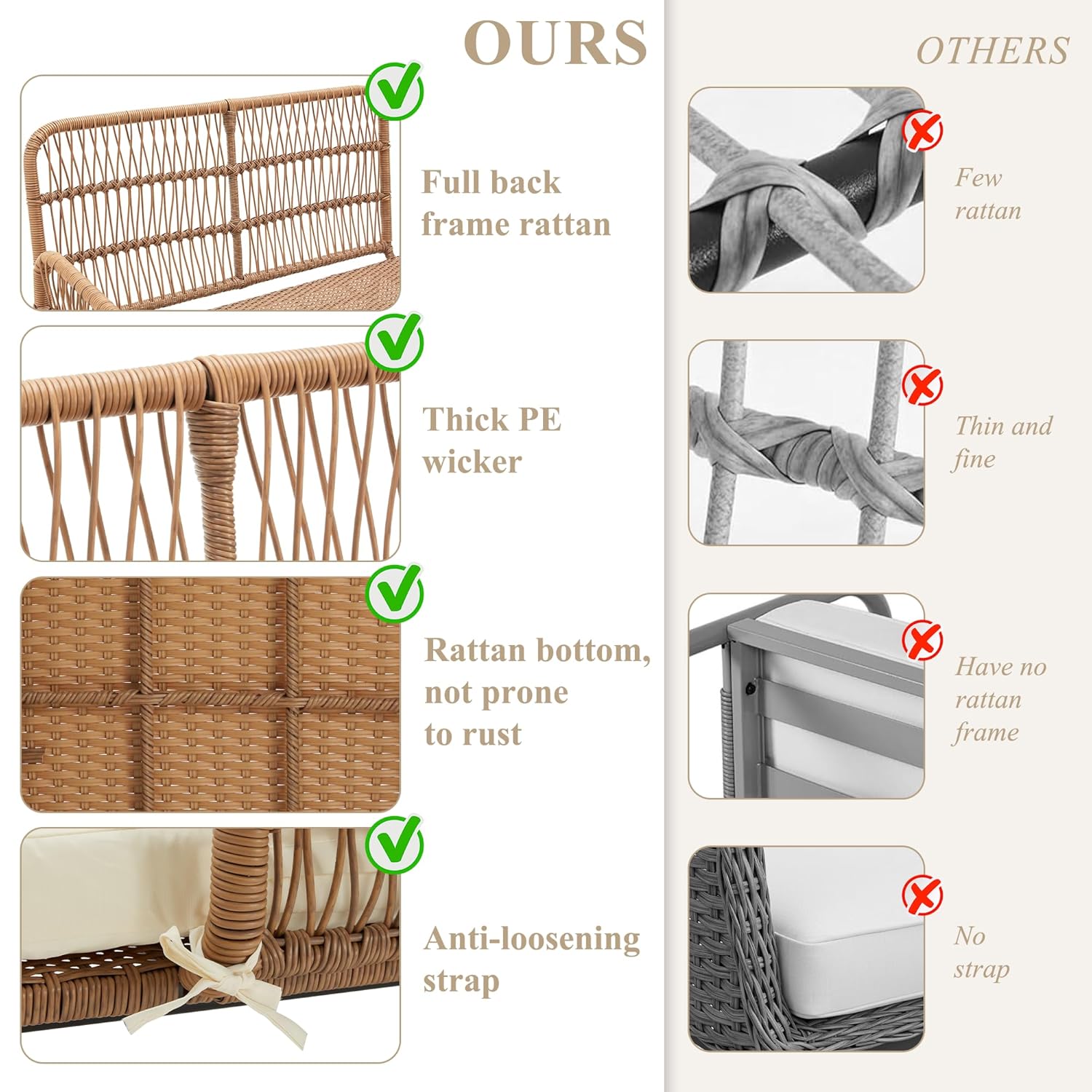 3-Piece Outdoor Patio Furnitur - Outdoor Furniture L Shape のレビューと価格