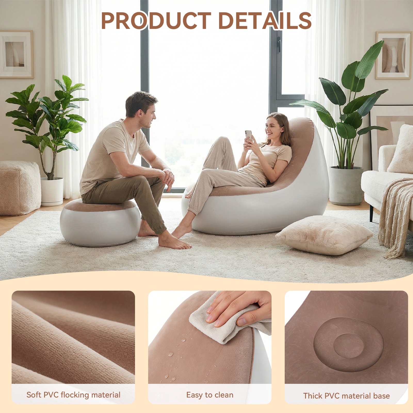 Inflatable Chair with Ottoman  - Outdoor Furniture Lounge のレビューと価格