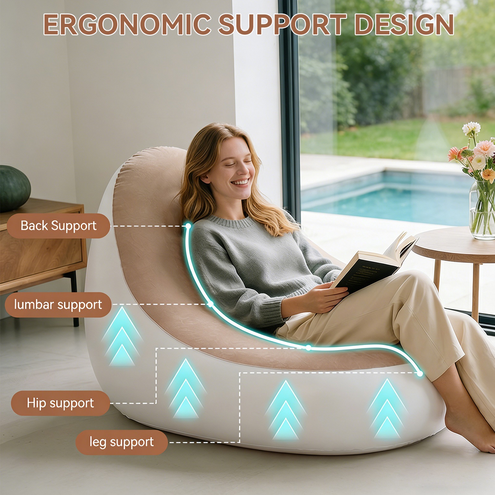 Inflatable Chair with Ottoman  - Outdoor Furniture Lounge のレビューと価格