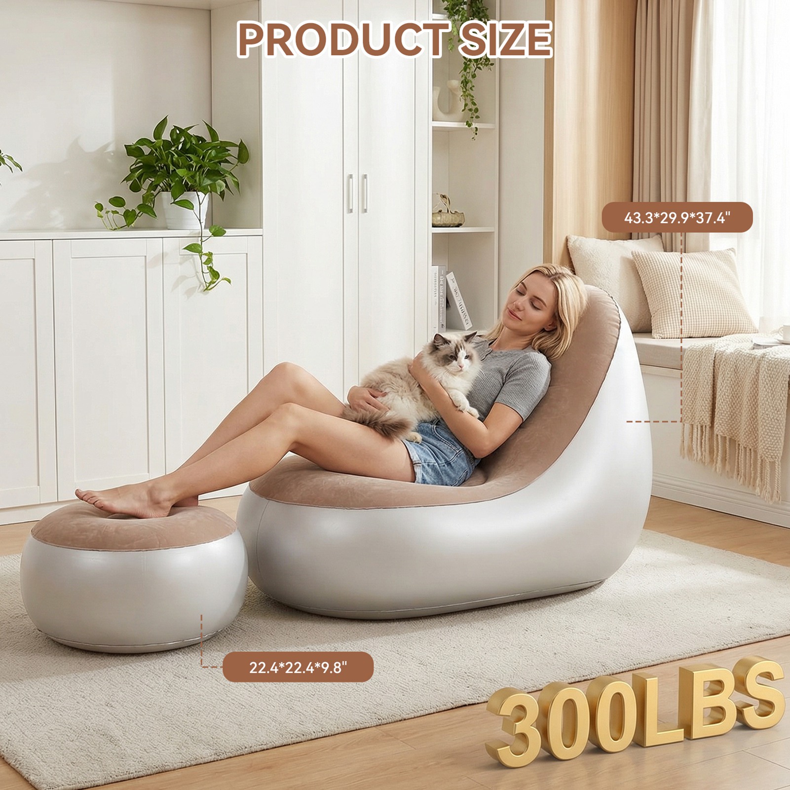 Inflatable Chair with Ottoman  - Outdoor Furniture Lounge のレビューと価格