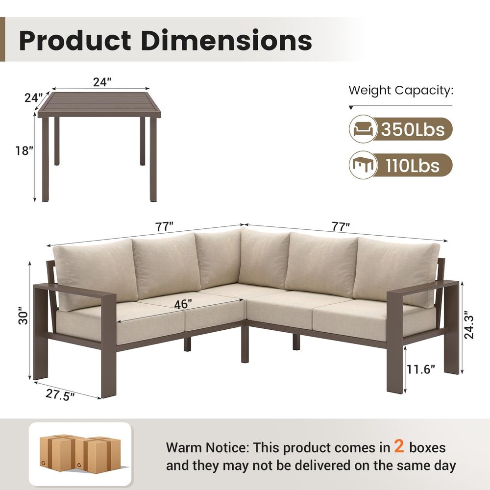 6 Piece Patio Furniture Set, M - Outdoor Furniture L Shape のレビューと価格