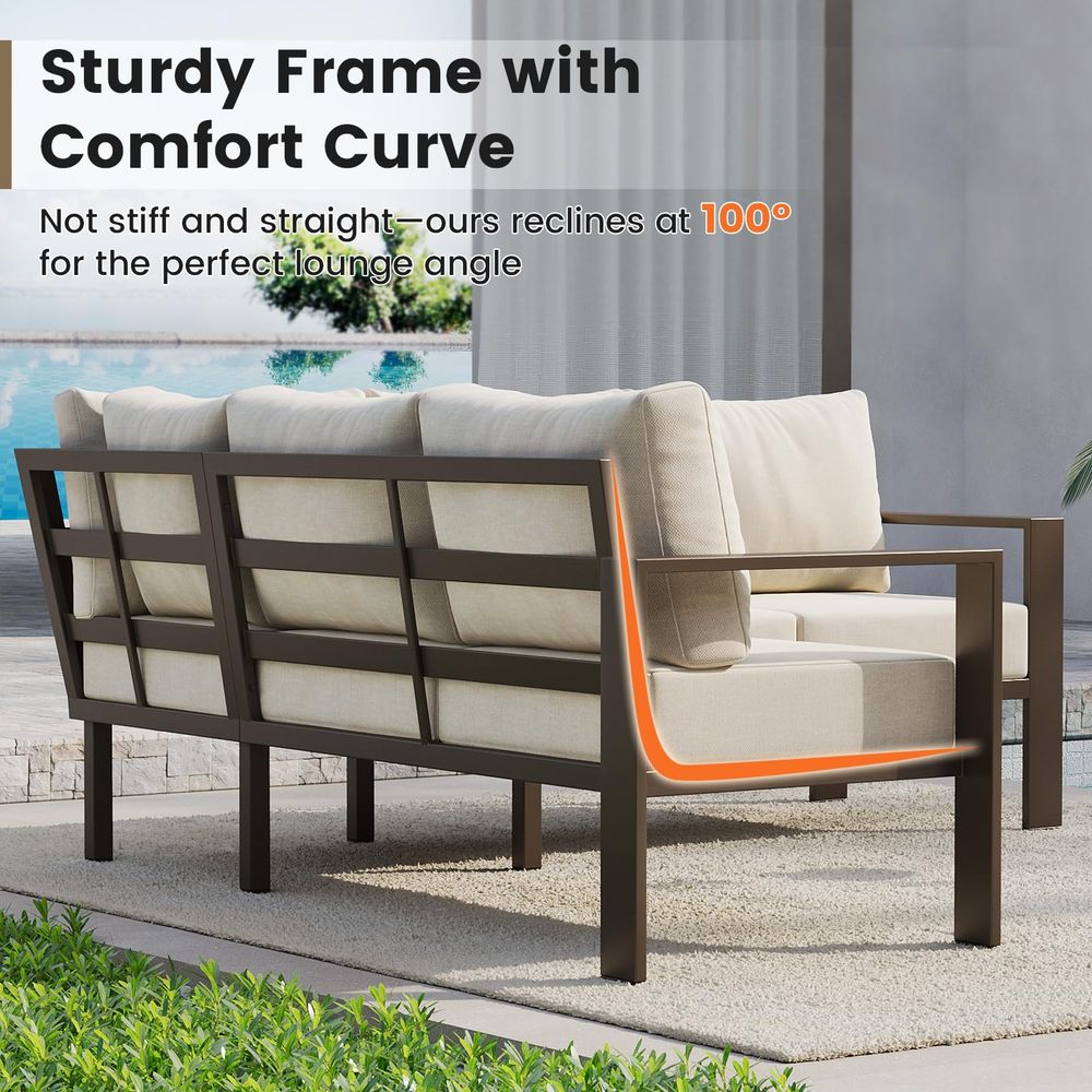 6 Piece Patio Furniture Set, M - Outdoor Furniture L Shape のレビューと価格