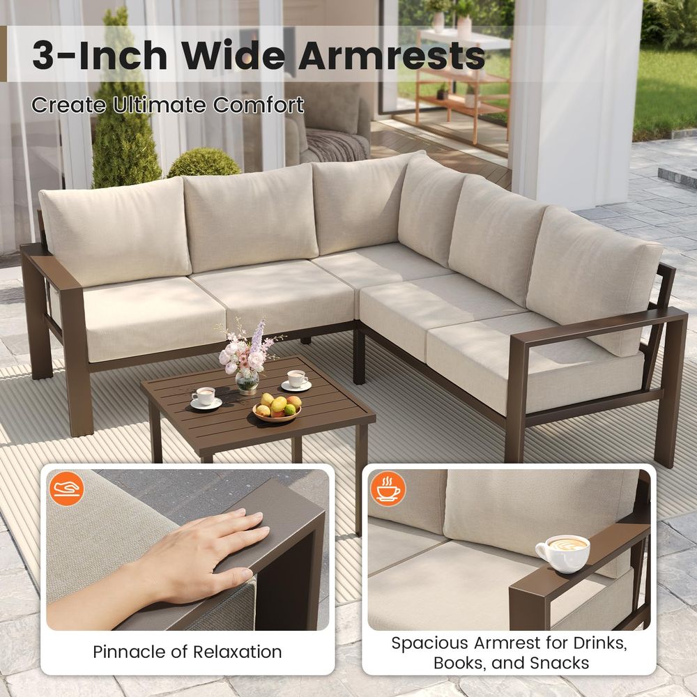 6 Piece Patio Furniture Set, M - Outdoor Furniture L Shape のレビューと価格