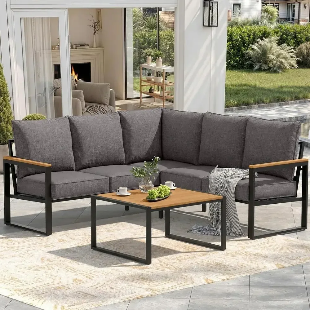 6-Piece Outdoor Sectional Sofa - Outdoor Furniture L Shape のレビューと価格