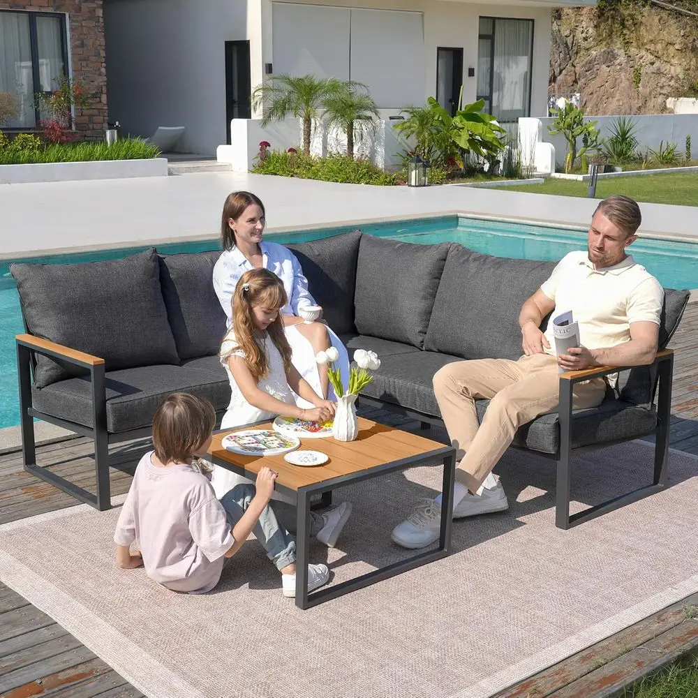 6-Piece Outdoor Sectional Sofa - Outdoor Furniture L Shape のレビューと価格