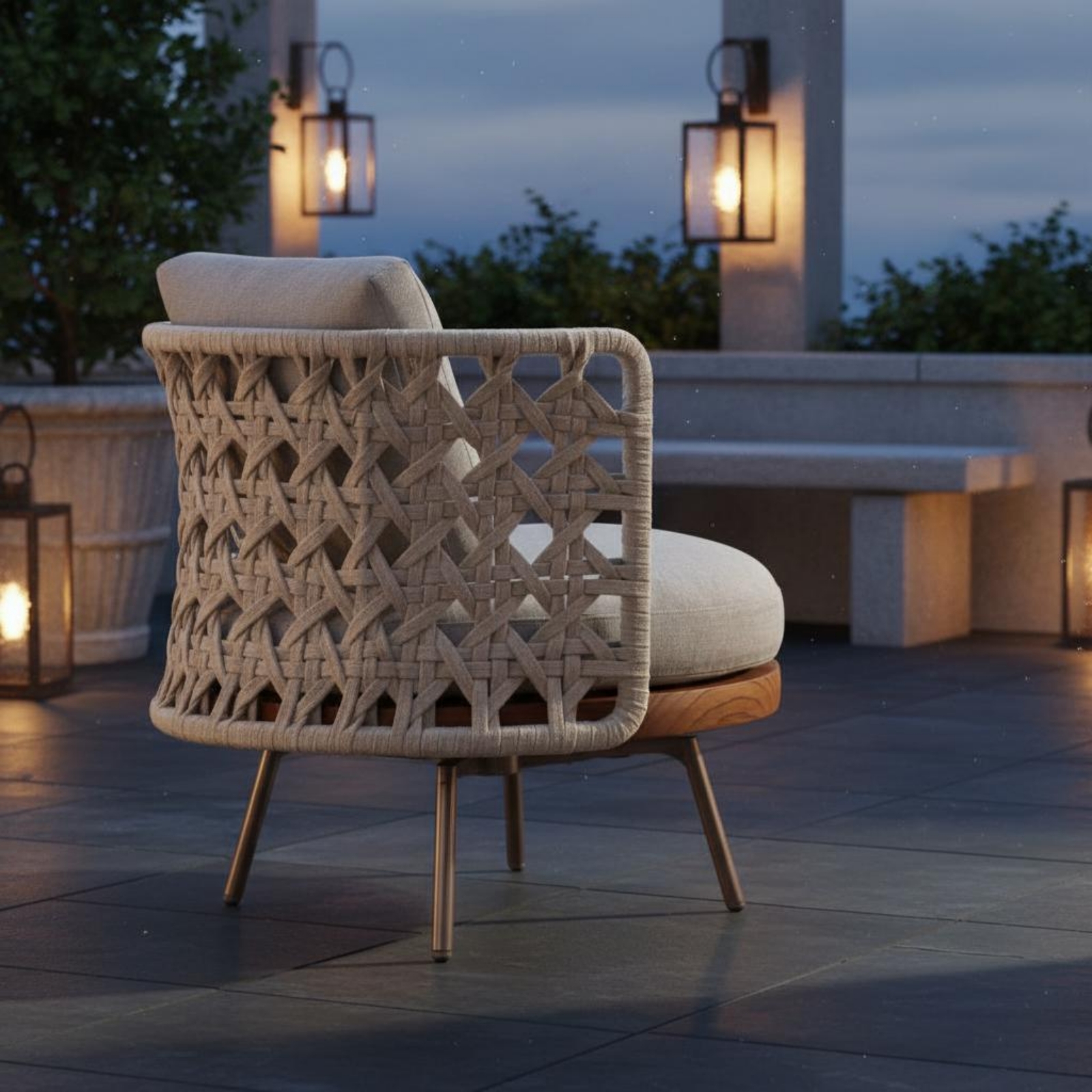 3 Pieces Teak Armchair Nordic  - Outdoor Furniture Hotel のレビューと価格