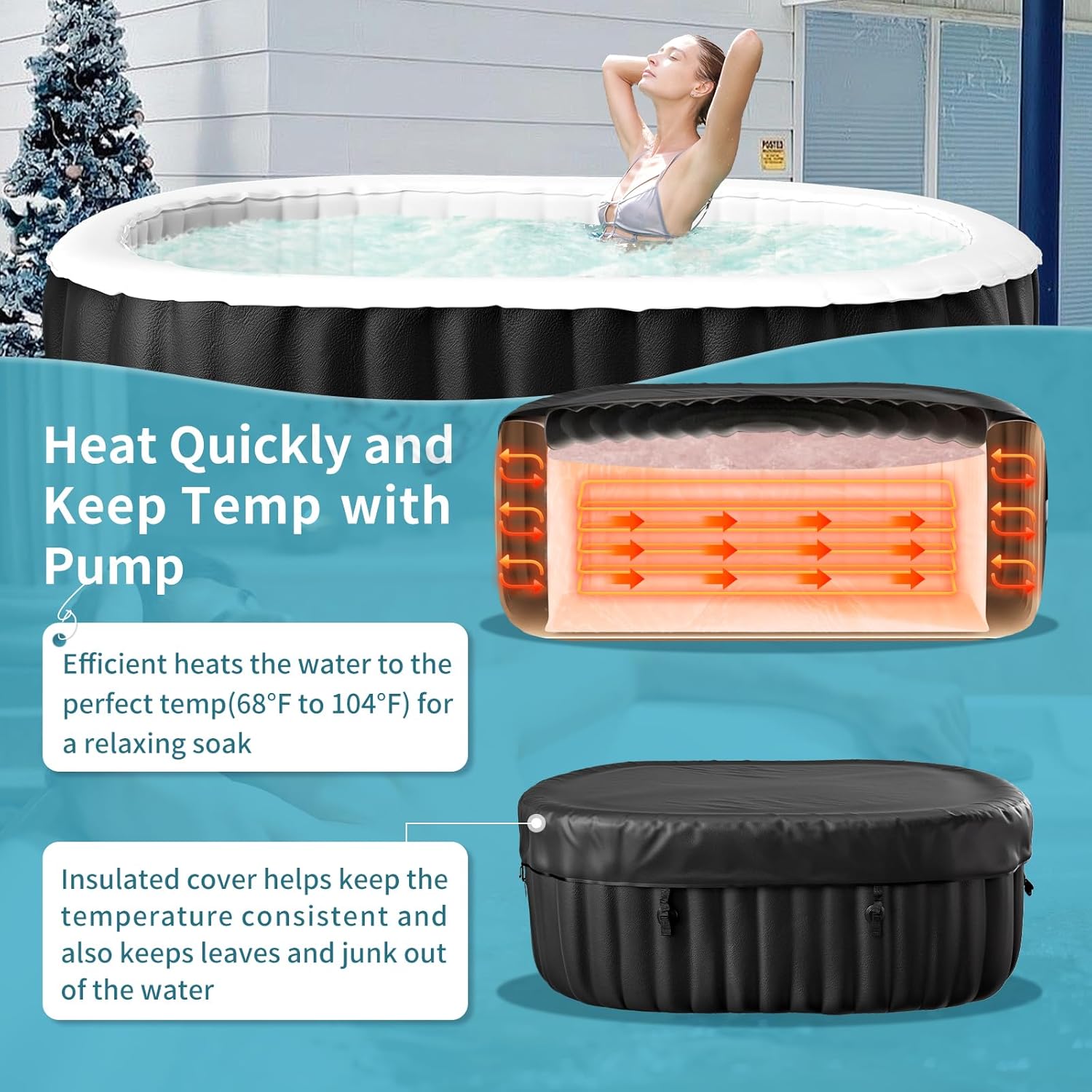 2 Person Inflatable Hot Tub wi - Inflatable Hot Tub のレビューと価格