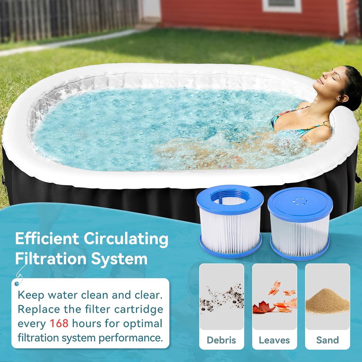 2 Person Inflatable Hot Tub wi - Inflatable Hot Tub のレビューと価格