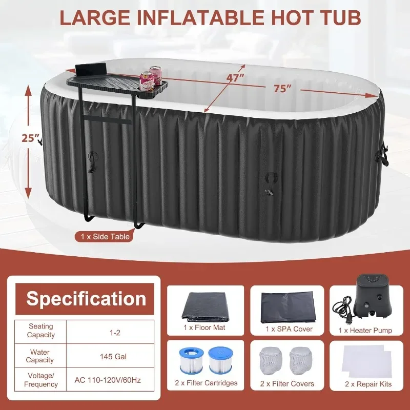 LILYPELLE 1-2 Person Inflatabl - Inflatable Hot Tub のレビューと価格