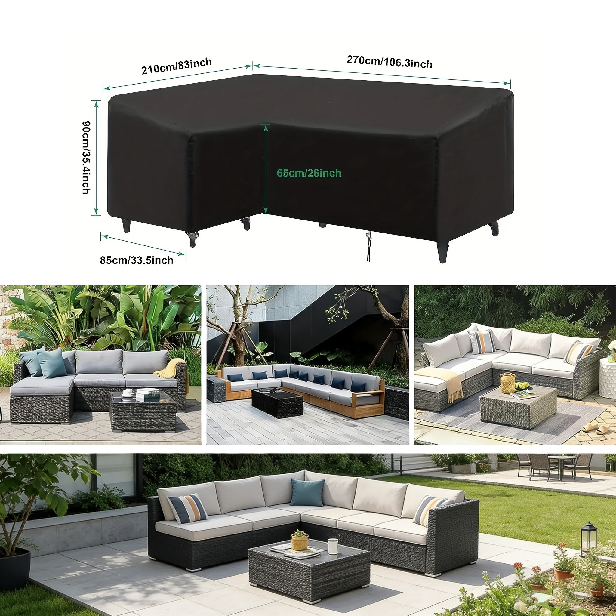 L-shaped Outdoor Sofa Cover, W - Outdoor Furniture L Shape のレビューと価格